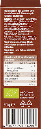 Fruchtkonfekt Bliss Balls Nuss-Nougat dmBio