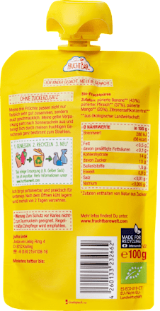 Quetschie Mango Pfirsich Banane ab 6 Monaten FruchtBar