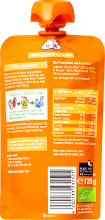 Quetschie Mango, Birne, Maracuja, ab 6 Monaten FruchtBar