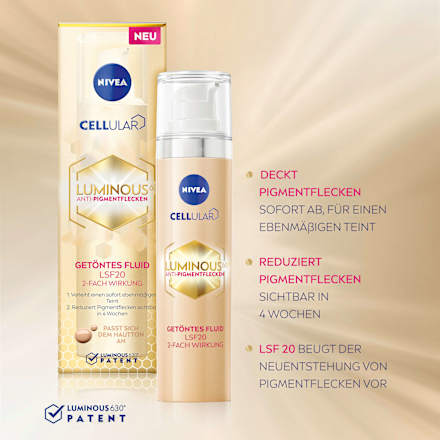 Gesichtsfluid getönt Luminous Anti Pigmentflecken LSF 20 NIVEA
