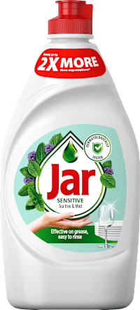 Detergent za ročno pomivanje posode Sensitive Tea tree & Mint Jar