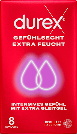 Kondome Gefühlsecht Extra Feucht, Breite 56mm Durex