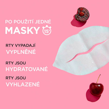 vyplňující textilní maska na rty třešeň & panthenol GARNIER SKIN NATURALS