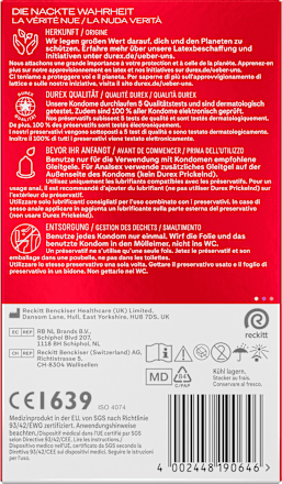 Kondome Gefühlsecht Extra Feucht, Breite 56mm Durex