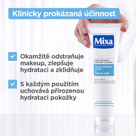 Anti-Dryness čisticí pleťový gel Hyaluronic Acid + Squalane Mixa