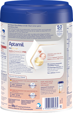 Anfangsmilch Pre Profutura Duo Advance von Geburt an  Aptamil