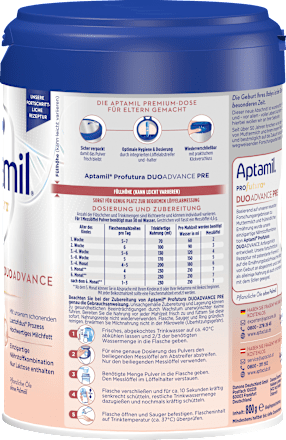 Anfangsmilch Pre Profutura Duo Advance von Geburt an  Aptamil