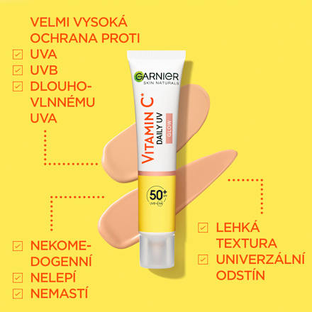 denní rozjasňující UV fluid Vitamín C SPF50+ GARNIER SKIN NATURALS
