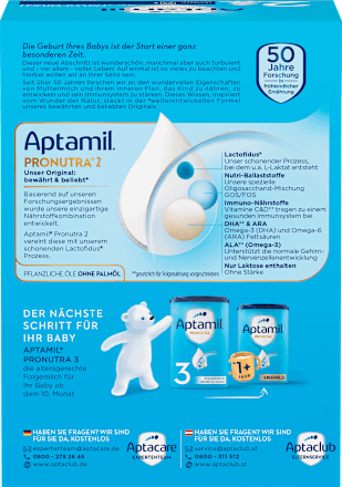 Folgemilch 2 Pronutra nach dem 6. Monat Aptamil