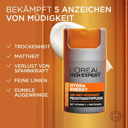 Hydra Energy 24H Anti-Müdigkeit Feuchtigkeitspflege L'ORÉAL PARiS MEN EXPERT