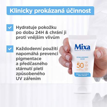 hydratační krém Hyaluronic Acid SPF 50  Mixa