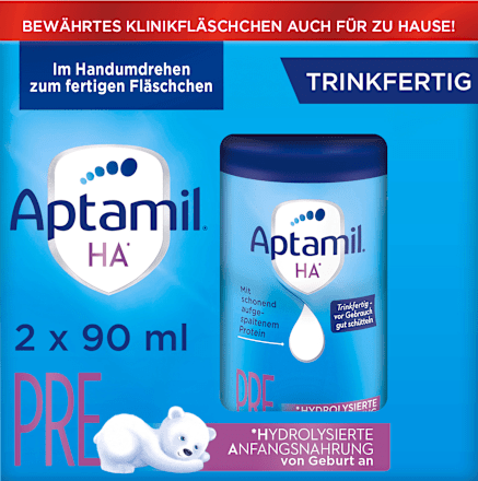 Anfangsmilch Pre HA trinkfertig, von Geburt an, 2x90ml Aptamil