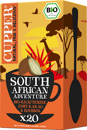 Kräutertee "South African Adventure" mit Zimt, Kakao & Rooibos (20 Beutel) Cupper