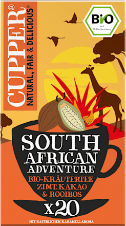 Kräutertee "South African Adventure" mit Zimt, Kakao & Rooibos (20 Beutel) Cupper