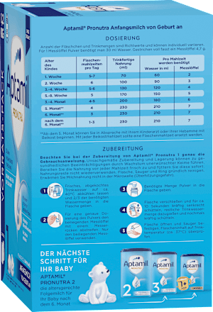 Anfangsmilch 1 Pronutra von Geburt an Aptamil