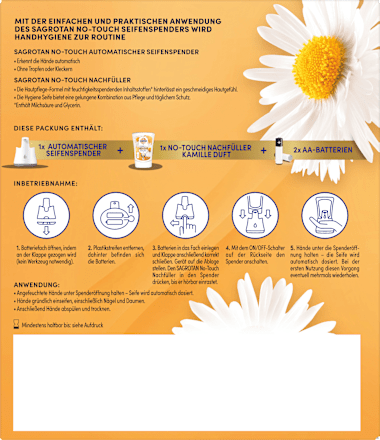 Seifenspender No Touch + Nachfüllpack Lotus & Kamillen Hydra Care Sagrotan