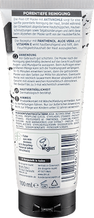 Maschera viso peel-off con carbone attivo Balea