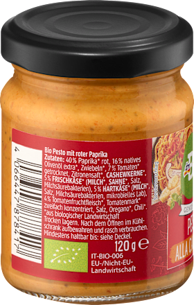 Bio pesto z rdečo papriko Calabrese dmBio