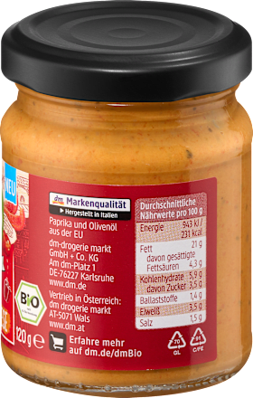 Bio pesto z rdečo papriko Calabrese dmBio