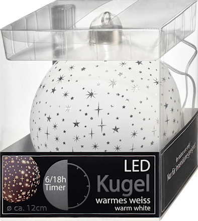 LED-Kugel Sternenglanz zum Hängen (12 cm), warm-weiß Dekorieren & Einrichten