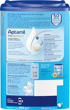 Folgemilch 3 Pronutra ab dem 10. Monat Aptamil