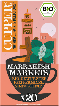 Kräutertee "Marrakesh Markets" mit Pfefferminze, Zimt & Süßholz (20 Beutel) Cupper