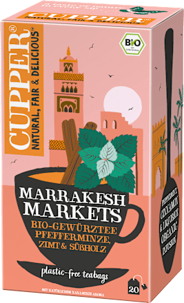 Kräutertee "Marrakesh Markets" mit Pfefferminze, Zimt & Süßholz (20 Beutel) Cupper