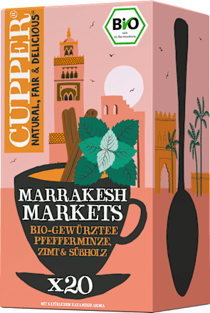 Kräutertee "Marrakesh Markets" mit Pfefferminze, Zimt & Süßholz (20 Beutel) Cupper