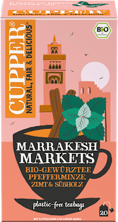 Kräutertee "Marrakesh Markets" mit Pfefferminze, Zimt & Süßholz (20 Beutel) Cupper