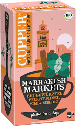 Kräutertee "Marrakesh Markets" mit Pfefferminze, Zimt & Süßholz (20 Beutel) Cupper