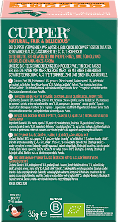 Kräutertee "Marrakesh Markets" mit Pfefferminze, Zimt & Süßholz (20 Beutel) Cupper