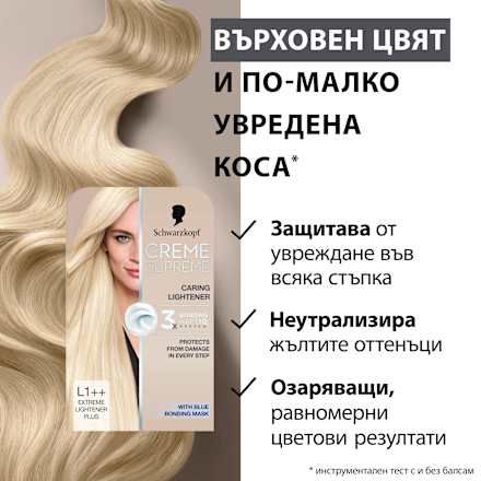 Боя за коса Creme Supreme - Nr. L1++ Екстремен Изрусител Плюс Schwarzkopf CREME SUPREME