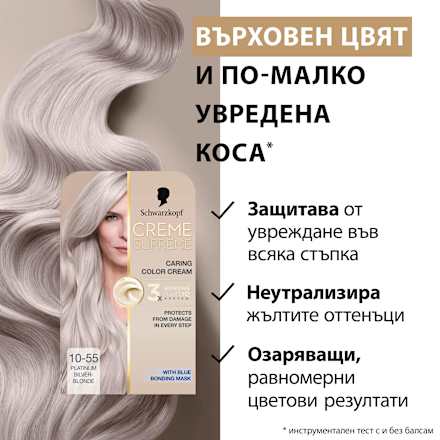 Боя за коса Creme Supreme - Nr. 10-55 Хладно сребърно сиво Schwarzkopf CREME SUPREME
