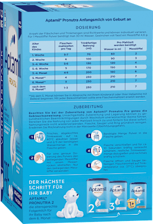 Anfangsmilch Pre Pronutra von Geburt an Aptamil