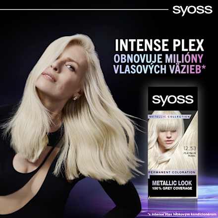 Farba na vlasy Metallic Collection Permanent Color - 12-53 perleťovo platinový syoss