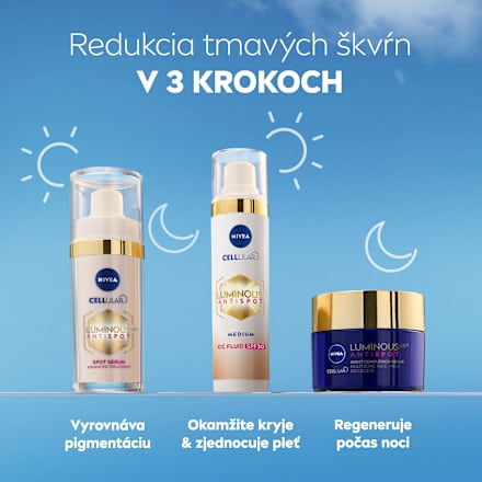 CC fluid proti pigmentovým škvrnám Luminous 630° Antispot 3v1 s OF 30 - Medium NIVEA