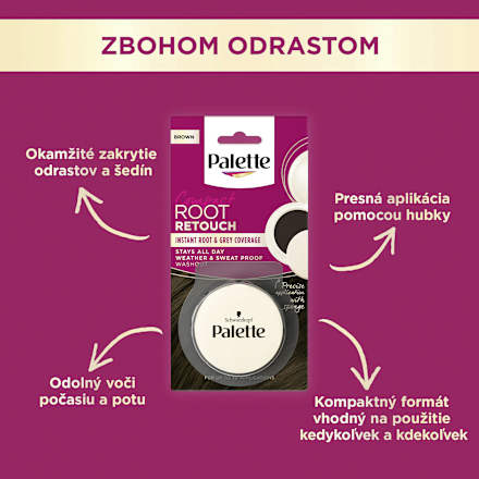 Kompaktný púder na zakrytie odrastov Compact Root Retouch - hnedý Palette