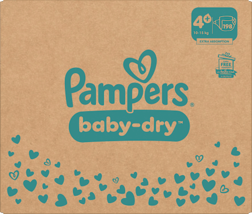 Windeln Baby Dry Gr. 4+ Maxi (10-15 kg) Monatsbox Pampers