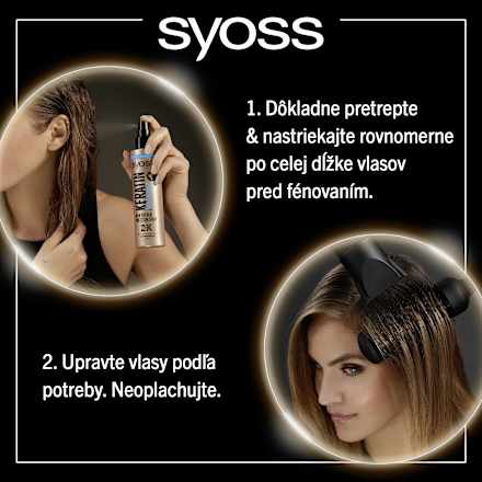 Sprej na ochranu vlasov pred teplom Keratin Volume syoss