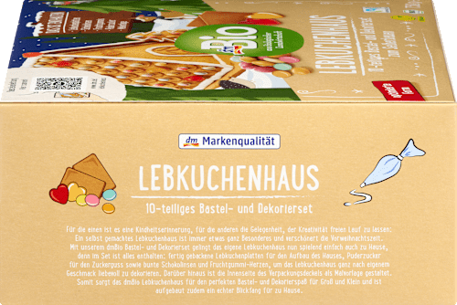 Lebkuchenhaus Bastel- und Dekorierset dmBio