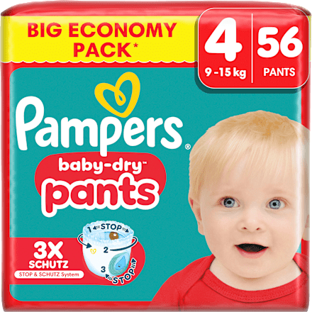 Baby Pants Baby Dry Gr. 4 (9-15 kg) Big Pack Pampers