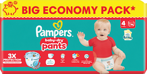 Baby Pants Baby Dry Gr. 4 (9-15 kg) Big Pack Pampers