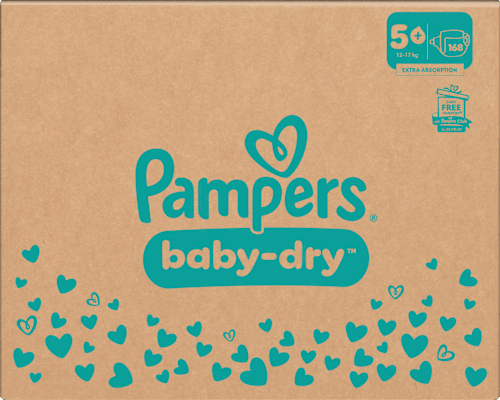 Windeln Baby Dry Gr. 5+ Junior Plus (12-17 kg) Monatsbox Pampers