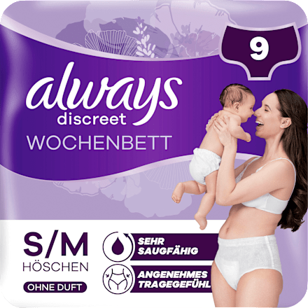 discreet Pants Inkontinenz Wochenbett, Gr. S/M always