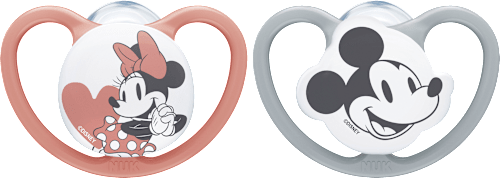 Schnuller Space Mickey grau/rot 18-36 Monate NUK
