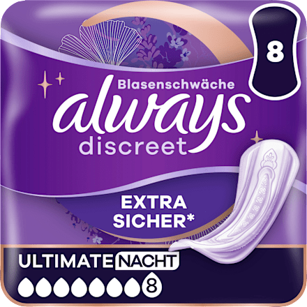 discreet Einlagen Inkontinenz Ultimate Nacht always