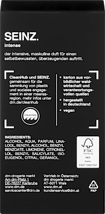 Мъжка тоалетна вода Intense SEINZ.