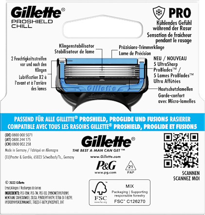 Fusion5 Proshield Chill Rasierklingen Gillette