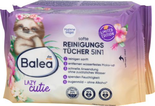 Șervețele demachiante 5în1 Lazy Cutie Balea