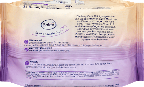 Șervețele demachiante 5în1 Lazy Cutie Balea